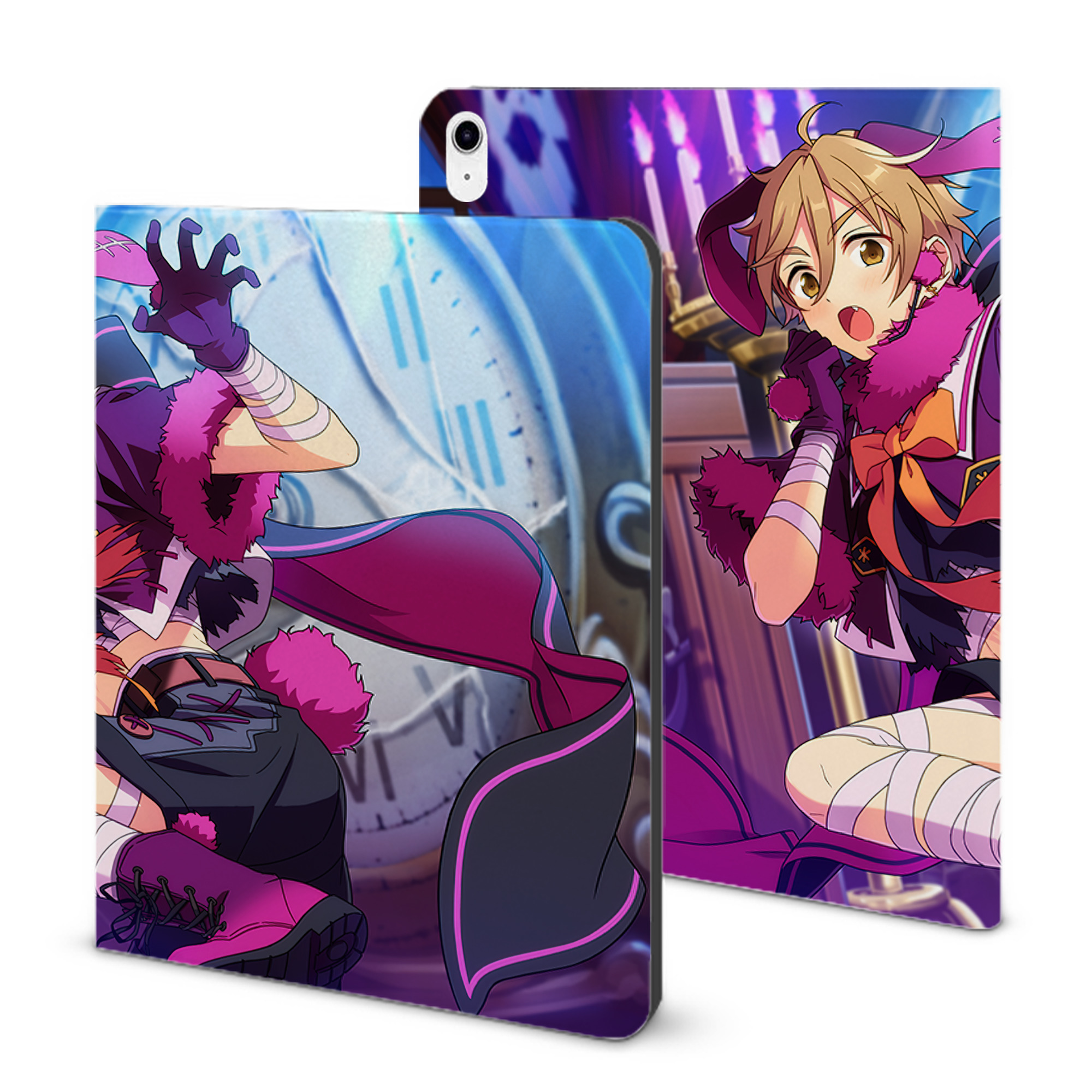 （画像用） あんさんぶるスターズ! Ensemble Stars IPad ケース ブック型 PUレザー TPU 耐衝撃 軽量 薄型 ペン収納なし 全面保護 IPad 各モデル対応